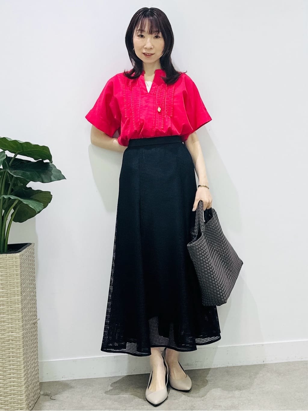 Miwaさんの「UNTITLED｜【シワになりにくい/セットアップ可/接触冷感】ハーフスリーブジャケット」を使ったコーディネート