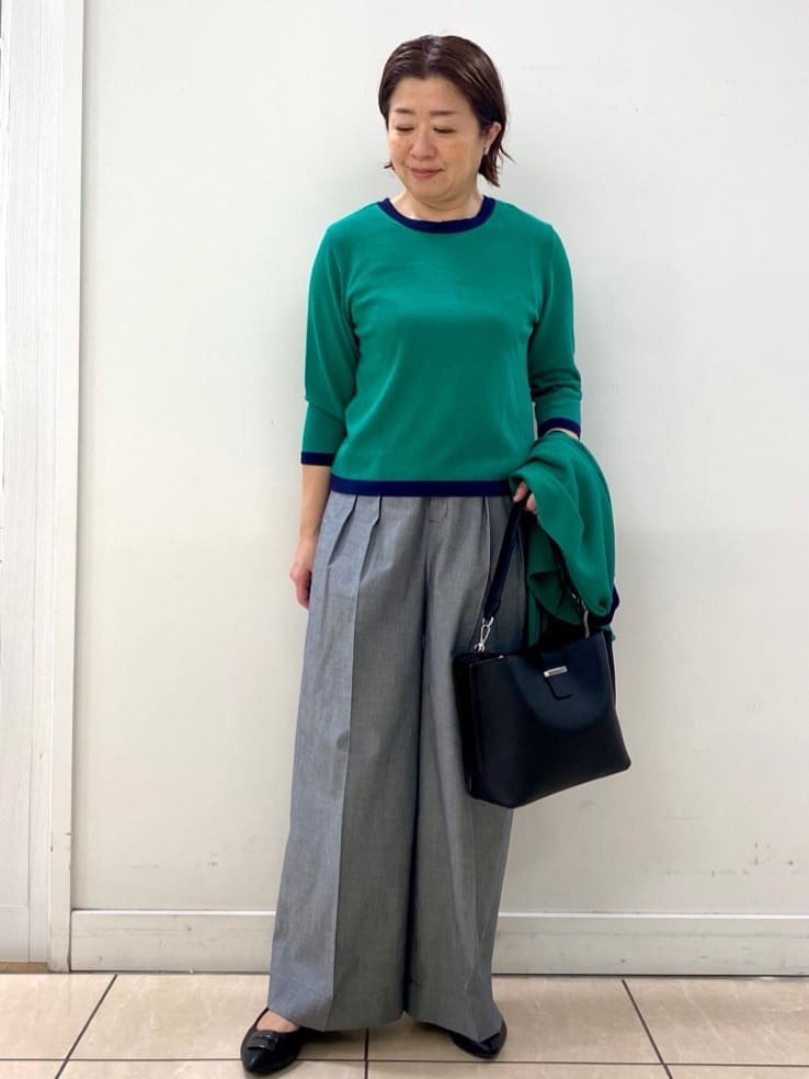 ksmさんの「Reflect｜【アンサンブル可】バイカラーカーディガン」を使ったコーディネート
