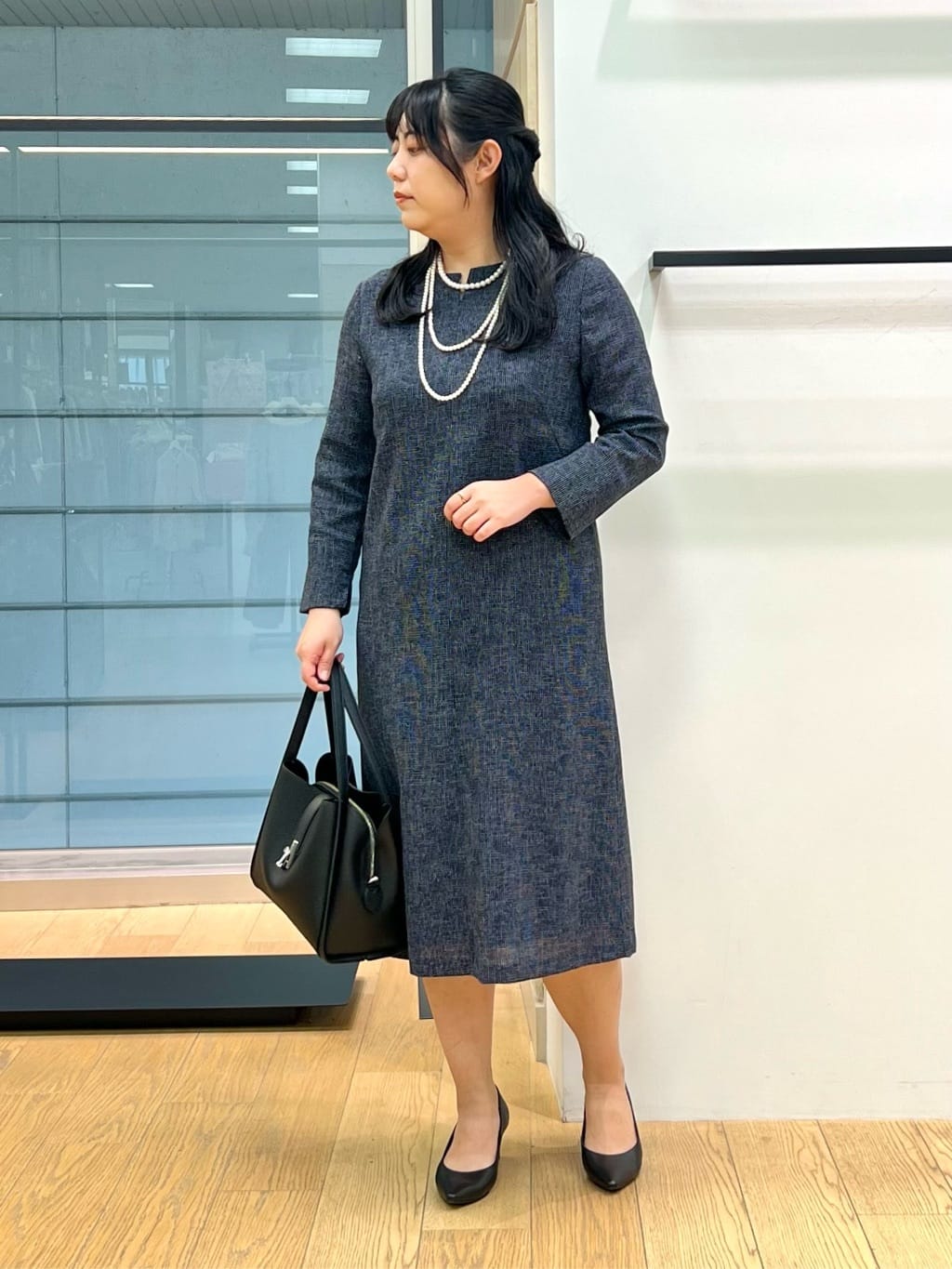 shimaさんの「INDIVI｜【マルチWAY】3点セットパール調ネックレス」を使ったコーディネート