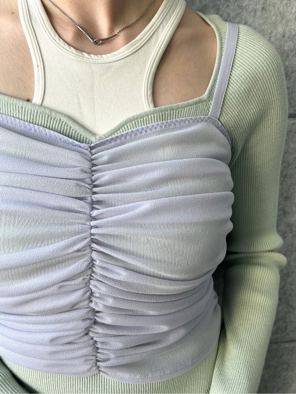 honoka Aさんの「CODE A｜organza shirring cami」を使ったコーディネート