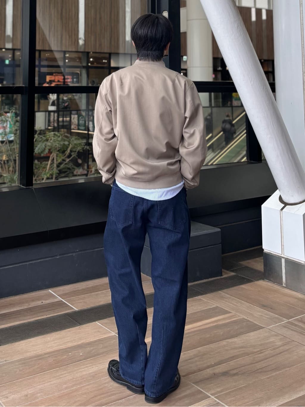 うらしーさんの「THE SHOP TK｜FLEX LINE ストレッチリブブルゾン　ストレッチ/防シワ/マシンウォッシャブル/セットアップ可」を使ったコーディネート