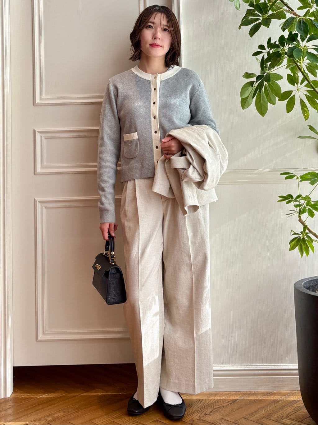 nakaoさんの「DRESSTERIOR｜◆ウォッシャブル コットンカシミヤ コンビカーデ」を使ったコーディネート