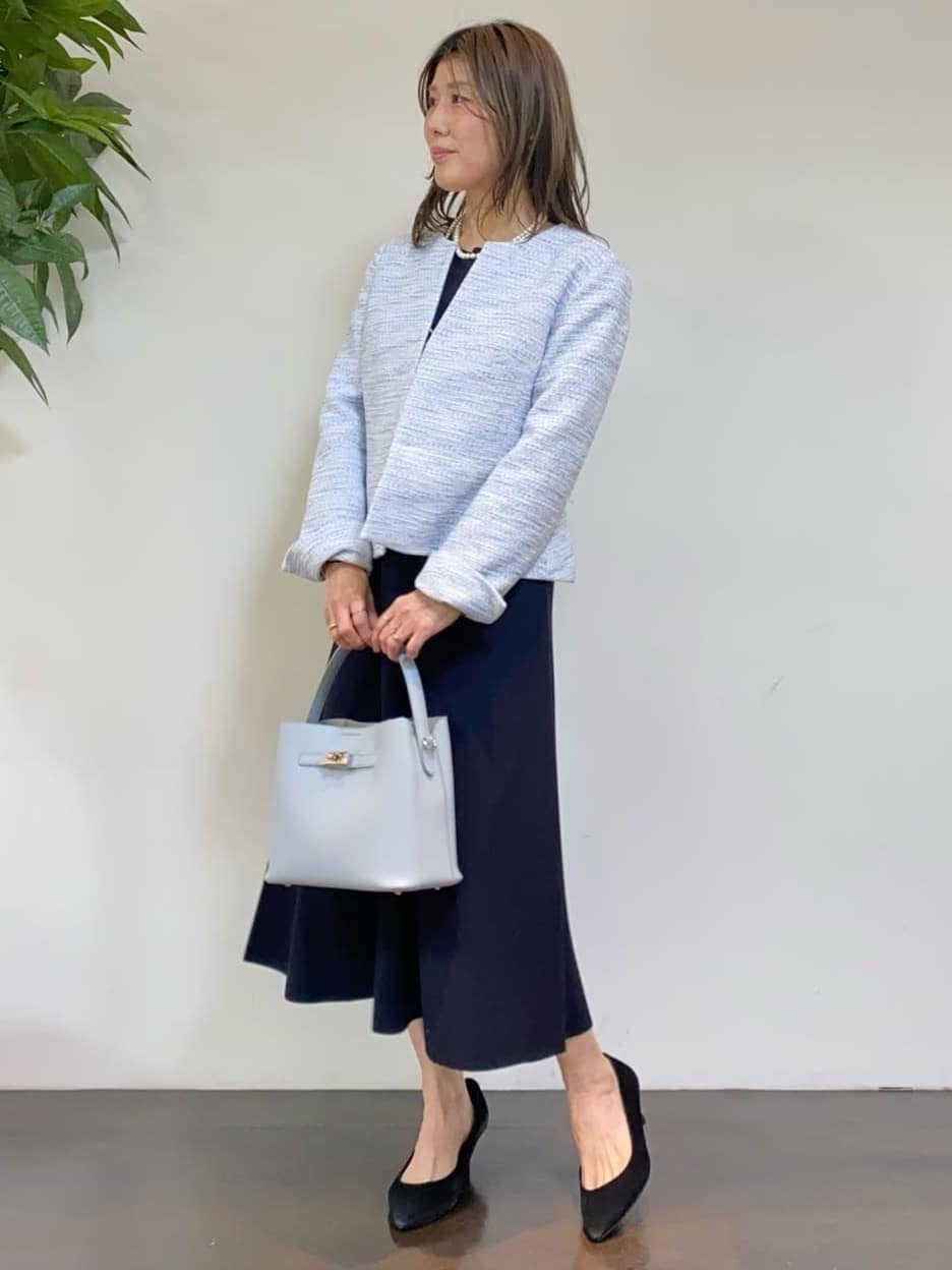 tomoさんの「UNTITLED｜【洗える/ストレッチ性/フォーマル】ニットワンピース」を使ったコーディネート