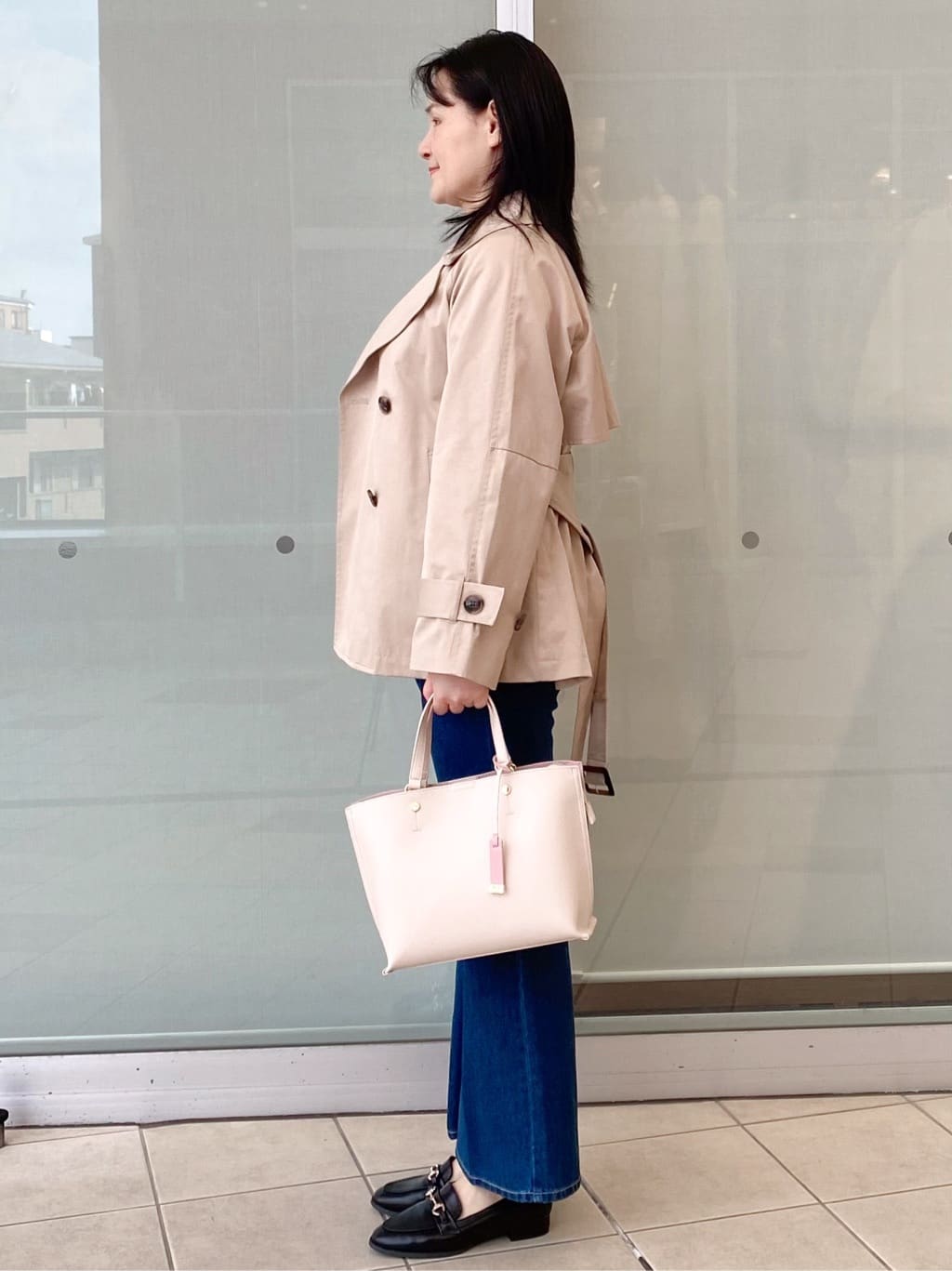 Jeanさんの「OPAQUE.CLIP｜ミドルトレンチコート【洗濯機OK】」を使ったコーディネート