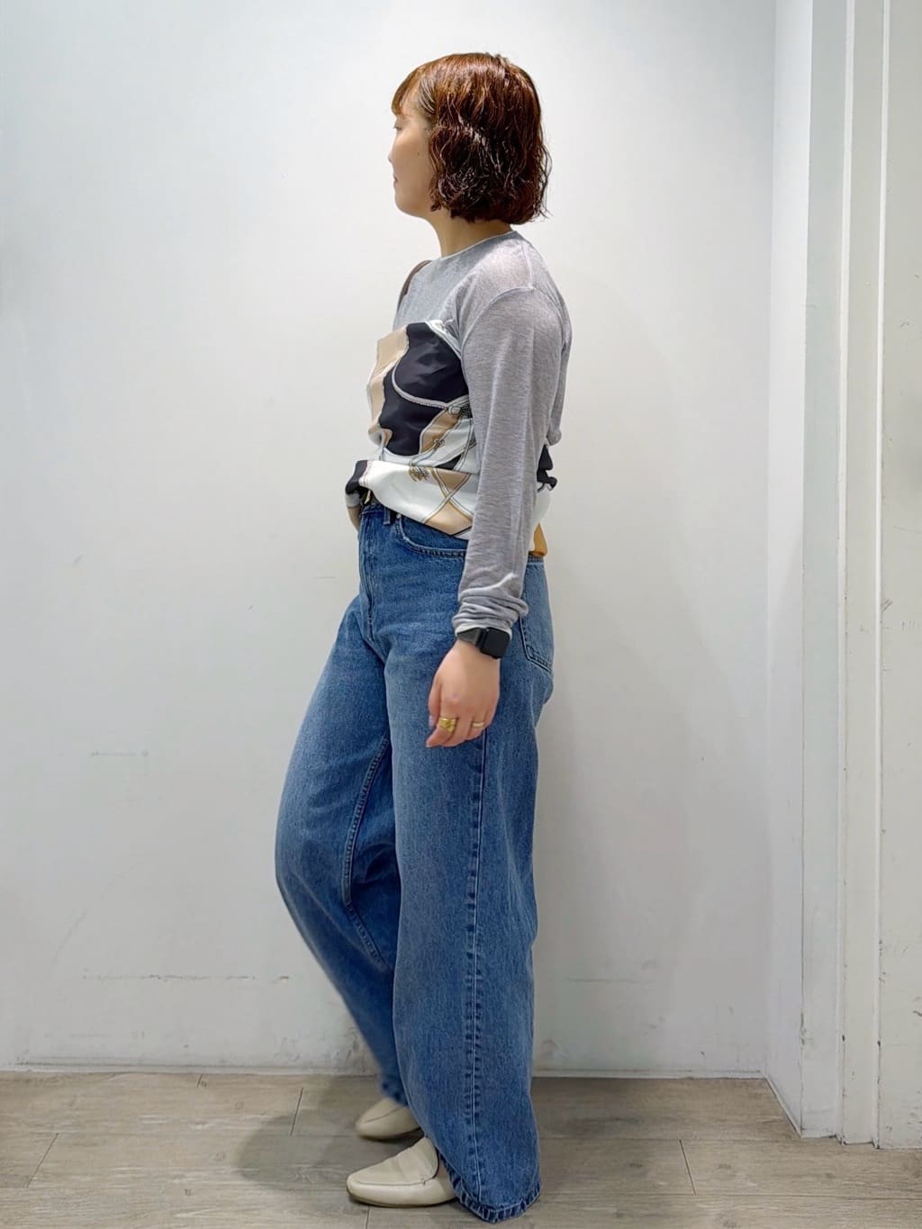 sumicaさんの「OPAQUE.CLIP｜配色レイヤードロングスリーブTシャツ【洗える】」を使ったコーディネート