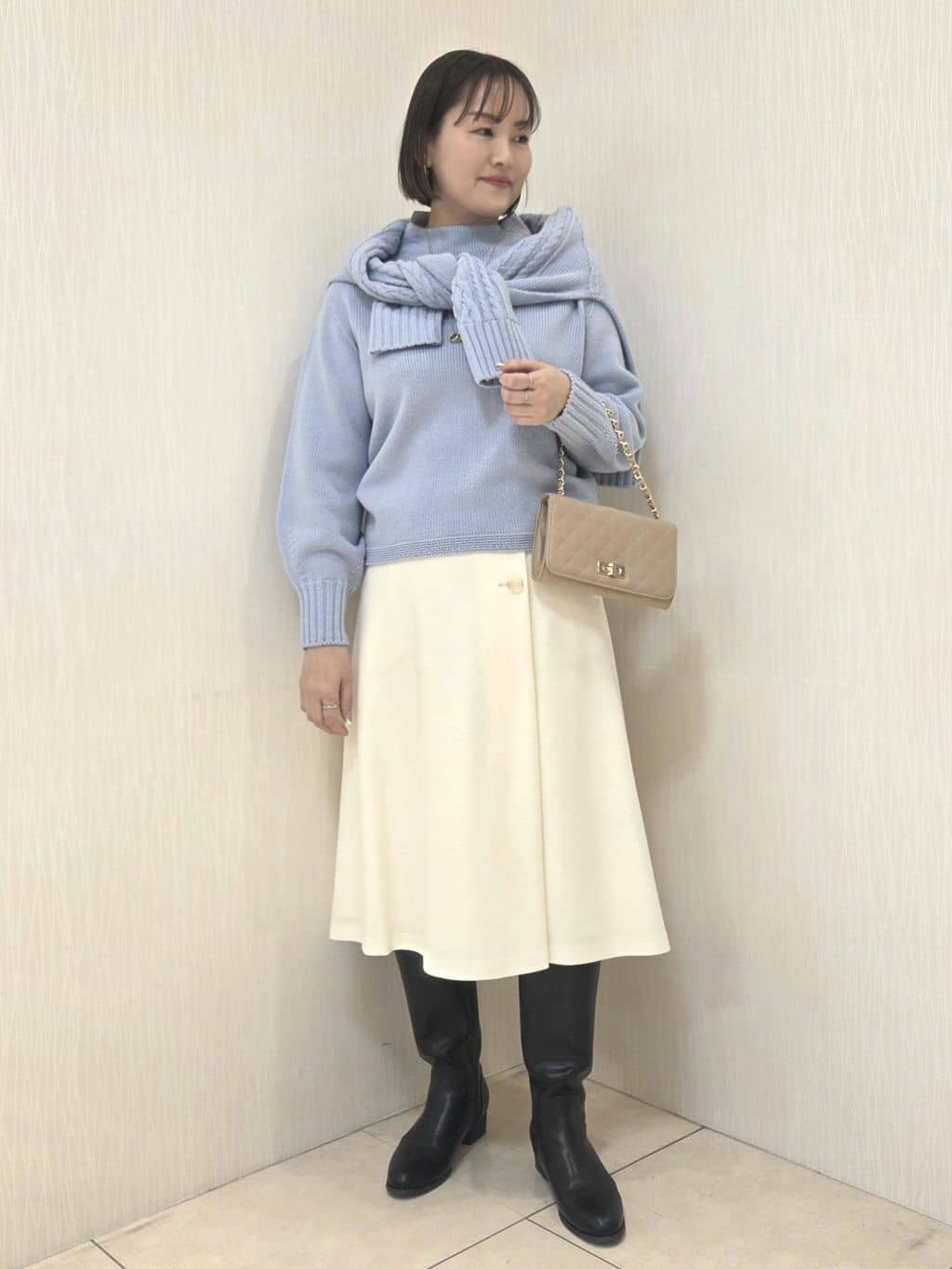 naokoさんの「UNTITLED｜【洗える】スポンディッシュ ボトルネックニット」を使ったコーディネート