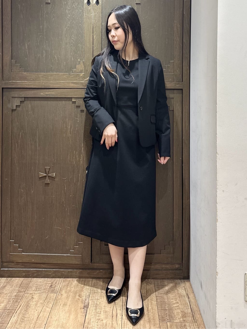 kanaさんの「index｜《5色展開／XS-LLサイズ》ストレッチテーラードジャケット／セットアップ対応【イージーアイロン】」を使ったコーディネート