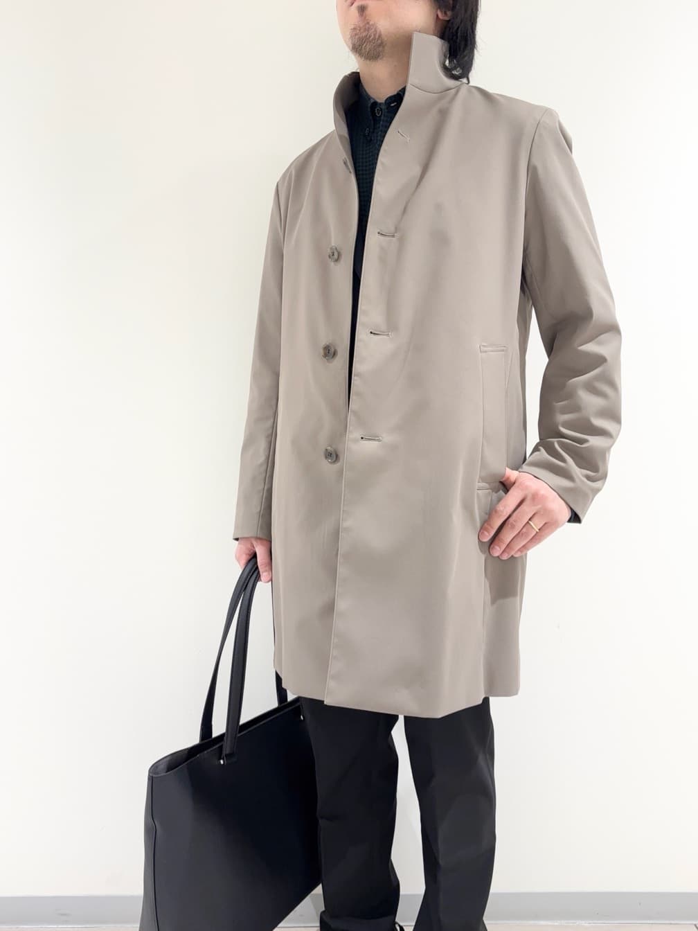 及川さんの「TAKEO KIKUCHI｜撥水ツイル スタンドカラー コート」を使ったコーディネート