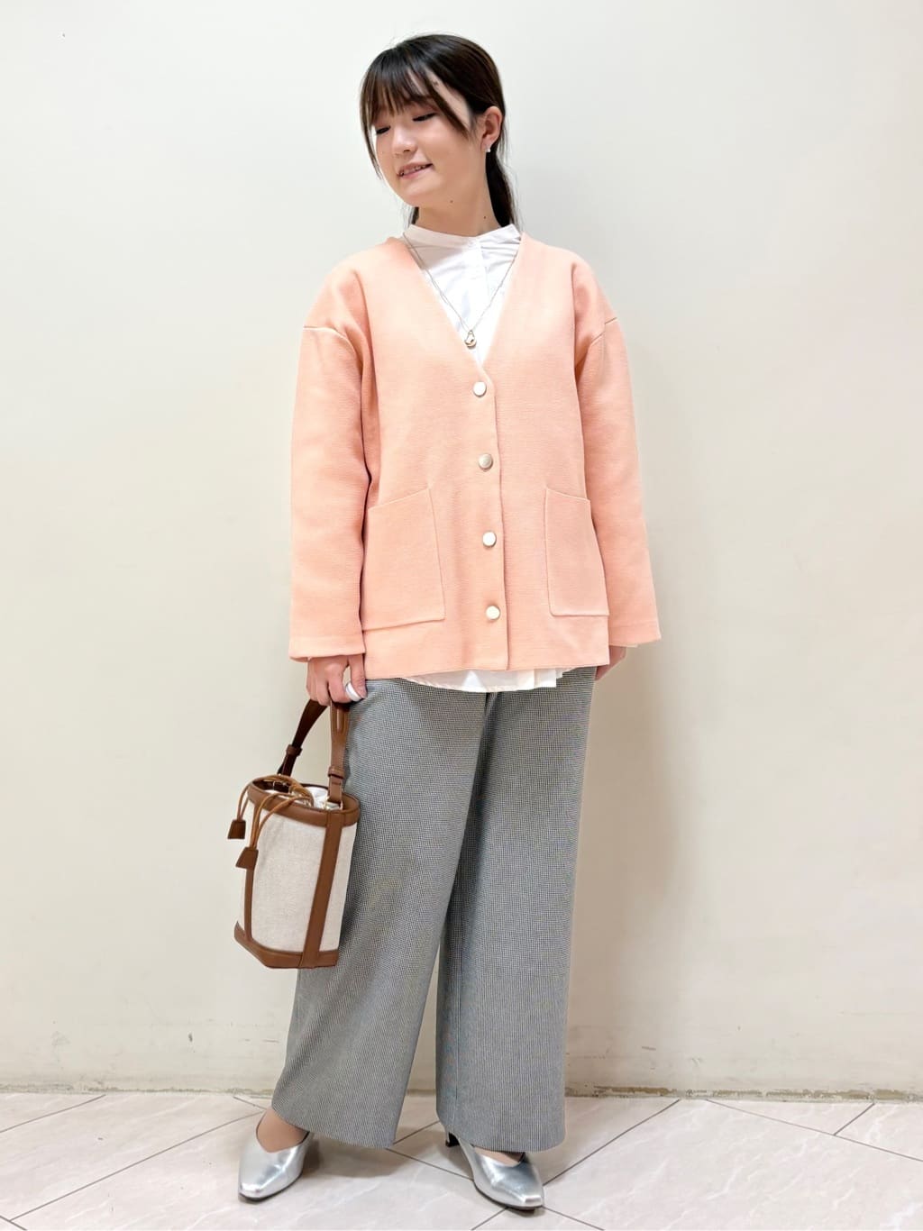 mikiさんの「Reflect｜【着回し力◎】ジャケット風ニットカーディガン」を使ったコーディネート
