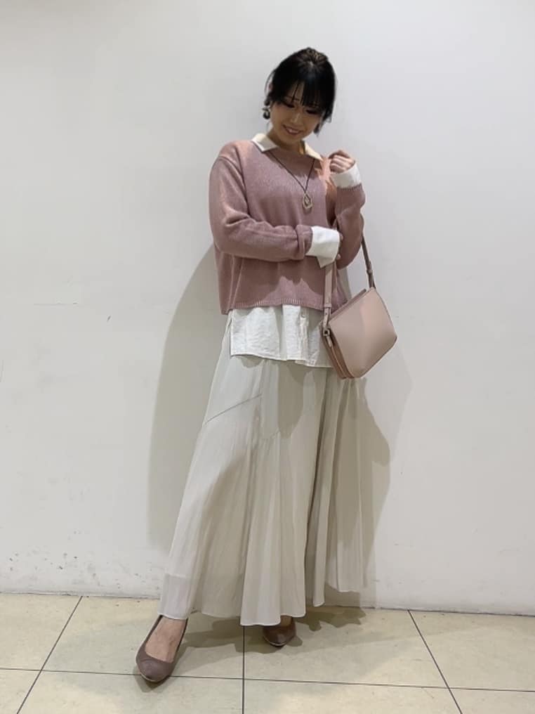 watanabeさんの「UNTITLED｜◆【洗える/光沢感】ファンシーヤーンニット」を使ったコーディネート