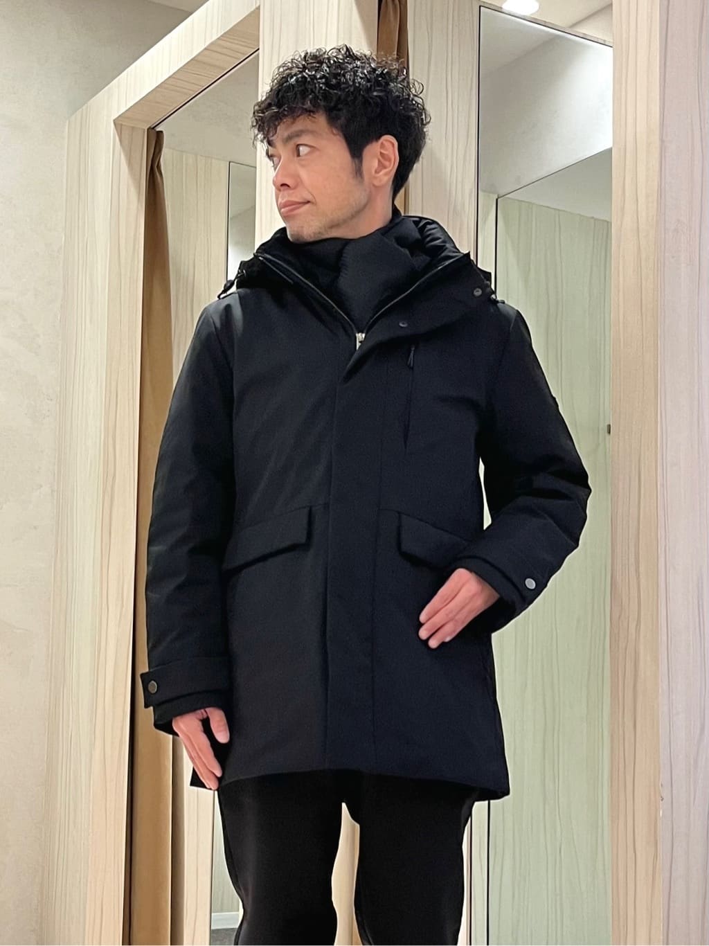 URAさんの「TAKEO KIKUCHI｜【None Of Stress】ストレッチ ダウンブルゾン」を使ったコーディネート
