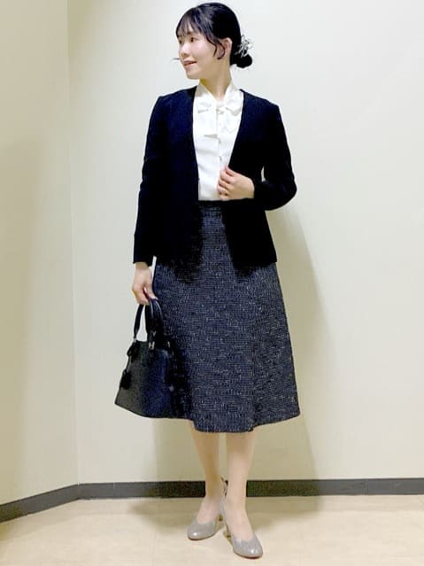  beni_gingerさんの「Reflect｜【SS-4Lサイズ／通勤／セットアップ可】ノーカラージャケット」を使ったコーディネート