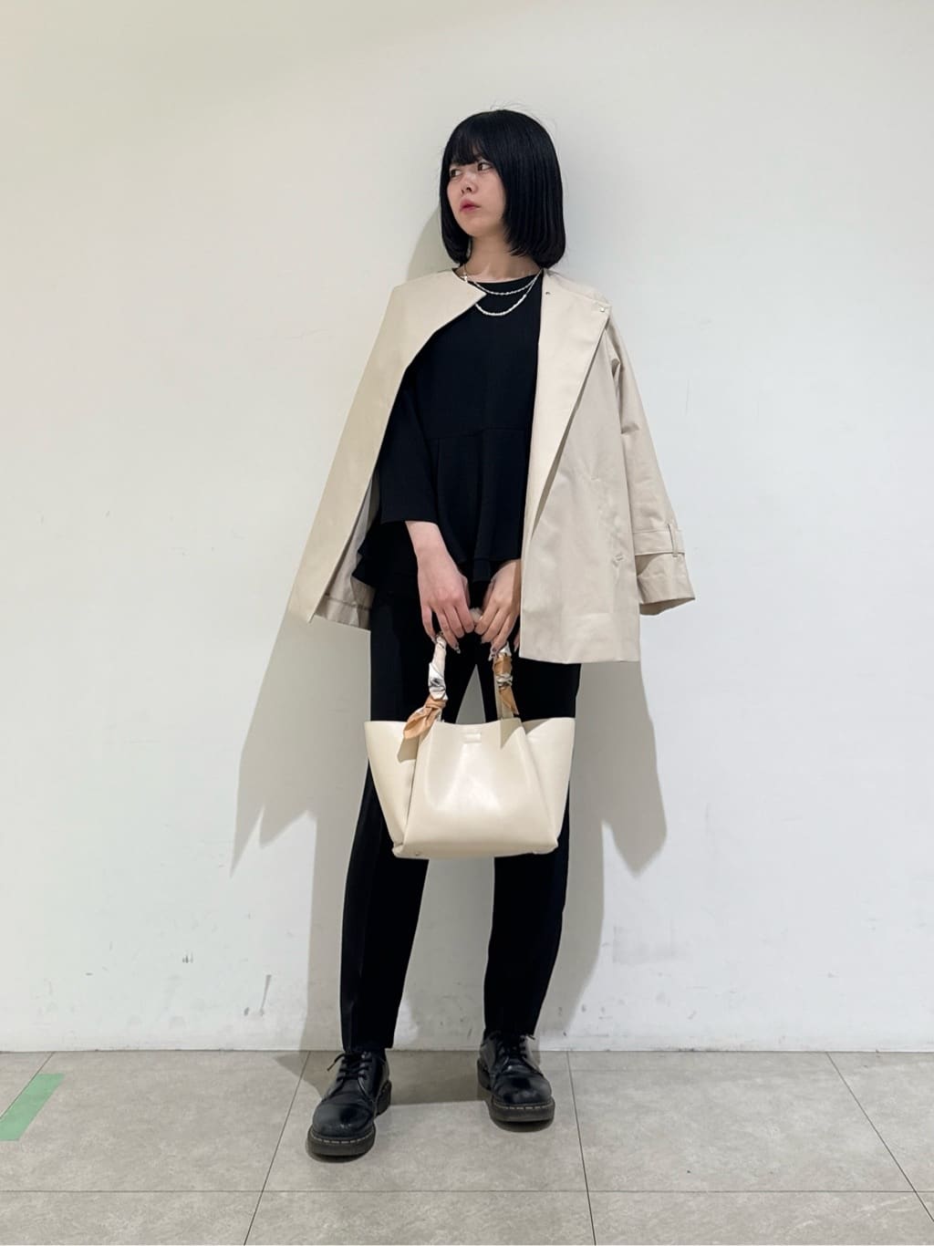 rinaさんの「INDIVI｜【2WAY／2連セット】パール調＆チェーンミックスネックレス」を使ったコーディネート