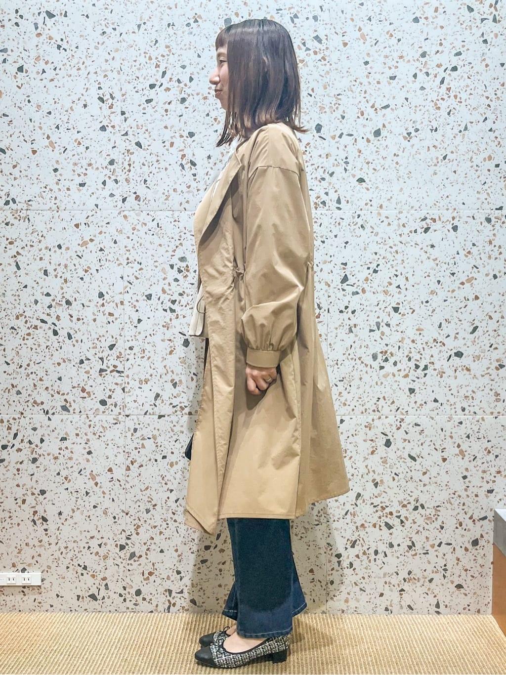 さくらさんの「OPAQUE.CLIP｜ヴィンテージクロスノーカラーロングコート【洗濯機OK／ストレッチ／イージーアイロン】」を使ったコーディネート