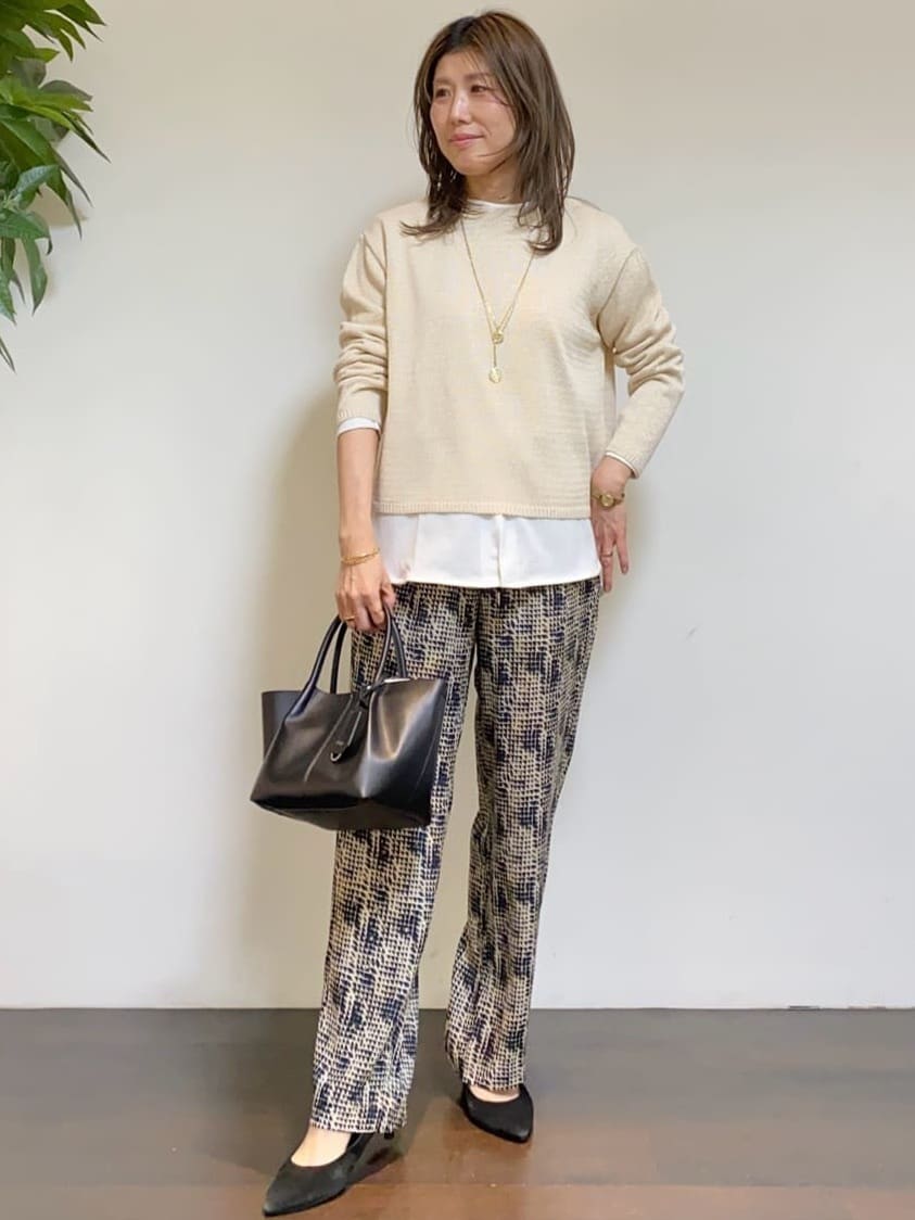 tomoさんの「UNTITLED｜◆【洗える/光沢感】ファンシーヤーンニット」を使ったコーディネート
