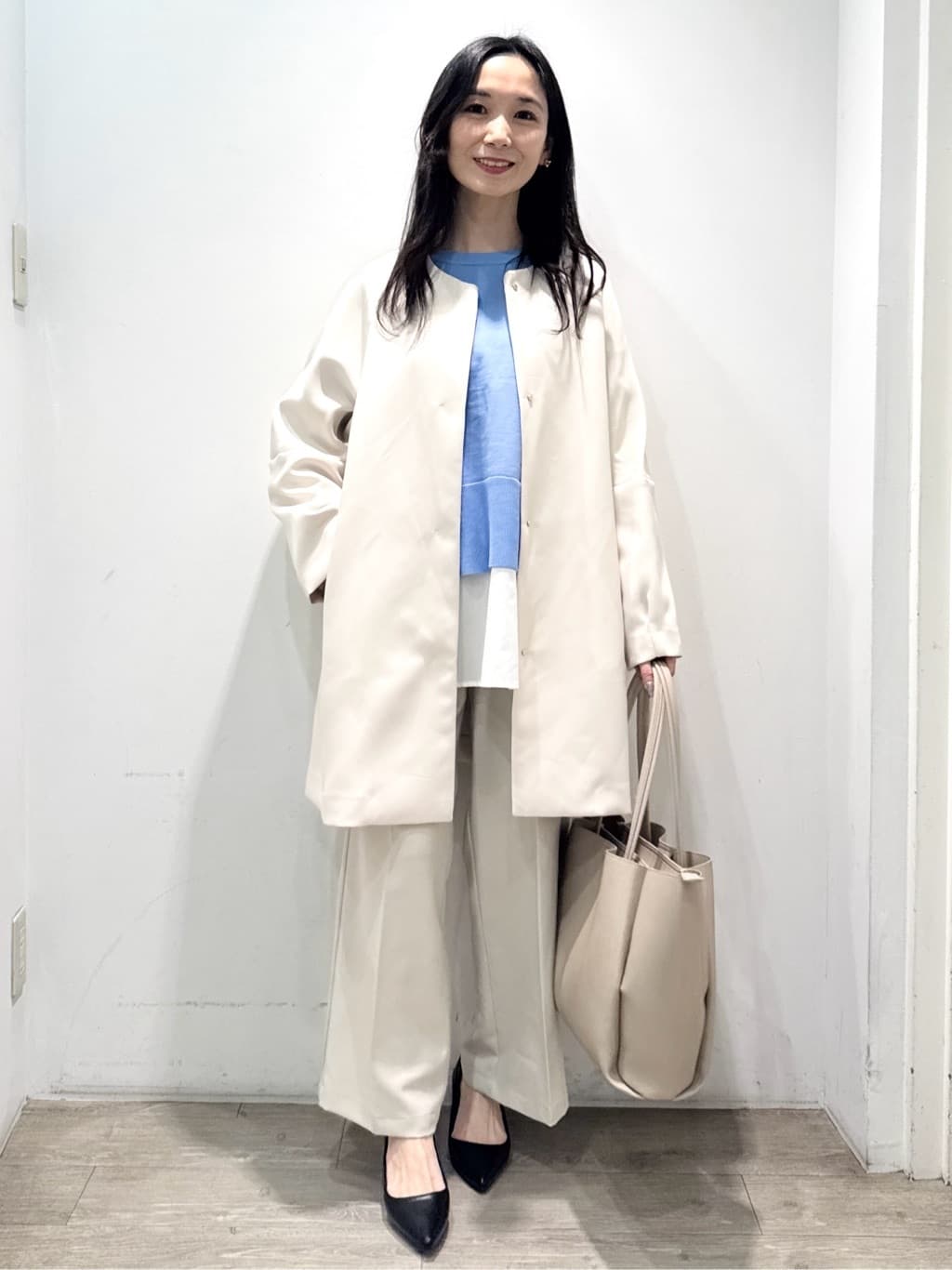 yuicciさんの「OPAQUE.CLIP｜《ツインセット》ワイドニット&times;裾フレアタンクトップ【洗濯機OK】」を使ったコーディネート