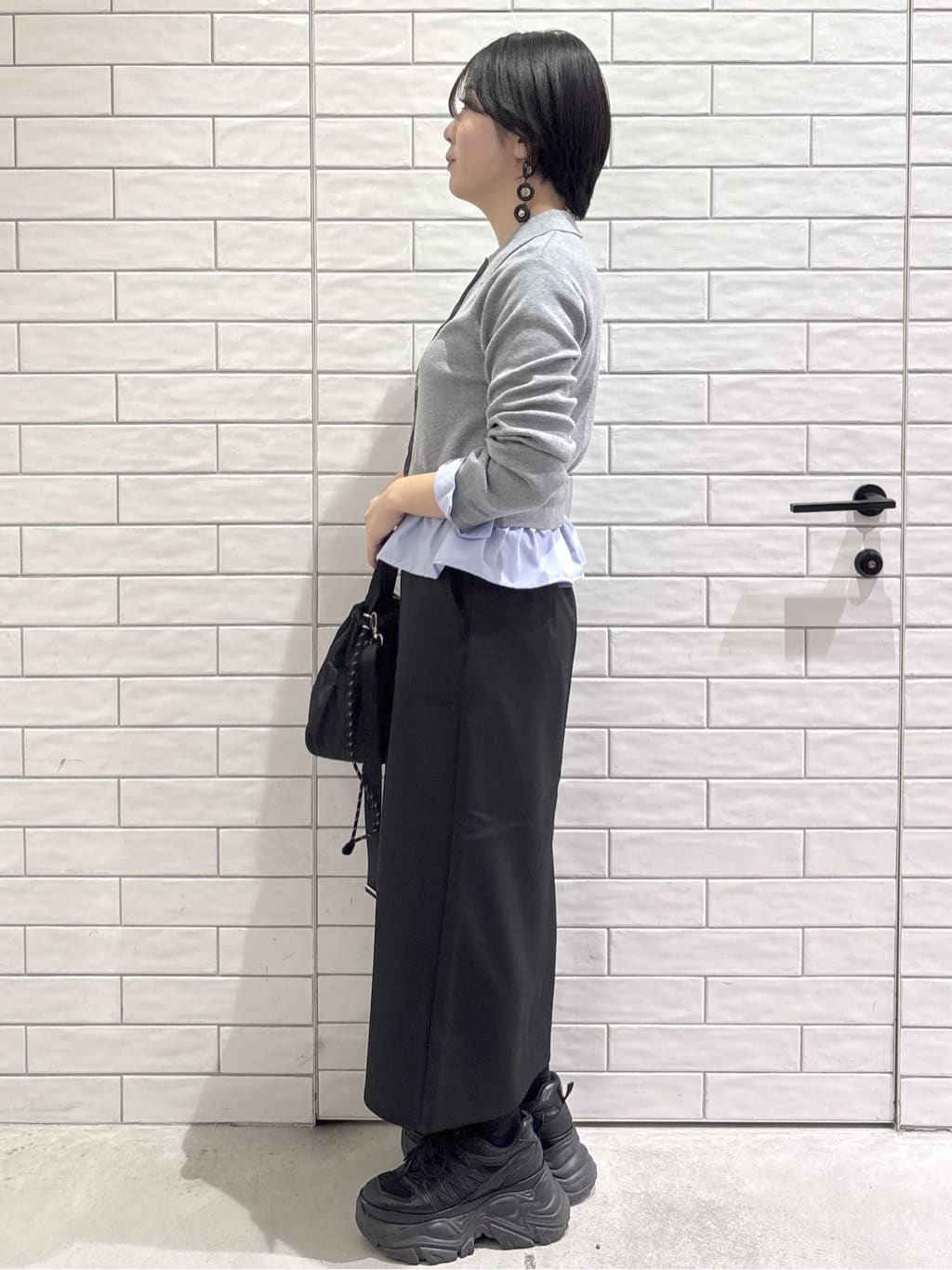 ayumiさんの「OPAQUE.CLIP｜ポロ衿シャツドッキングニット【洗濯機OK】」を使ったコーディネート