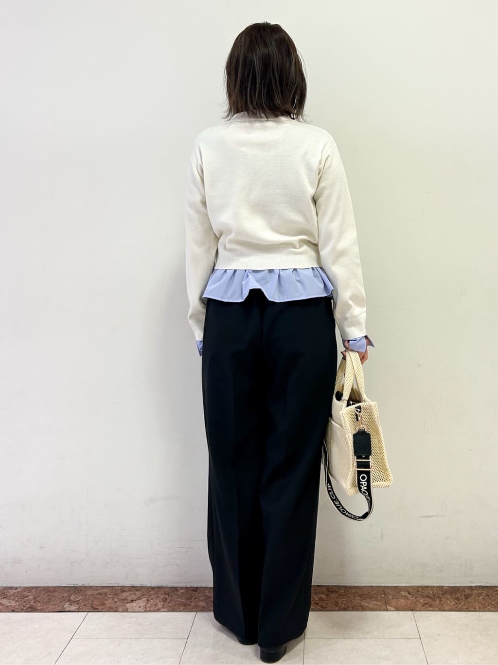 madokaさんの「OPAQUE.CLIP｜ポロ衿シャツドッキングニット【洗濯機OK】」を使ったコーディネート