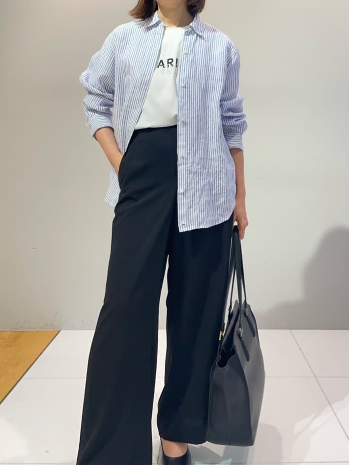 murayamaさんの「INDIVI｜【接触冷感／2WAY】カシュクールリネンシャツ」を使ったコーディネート