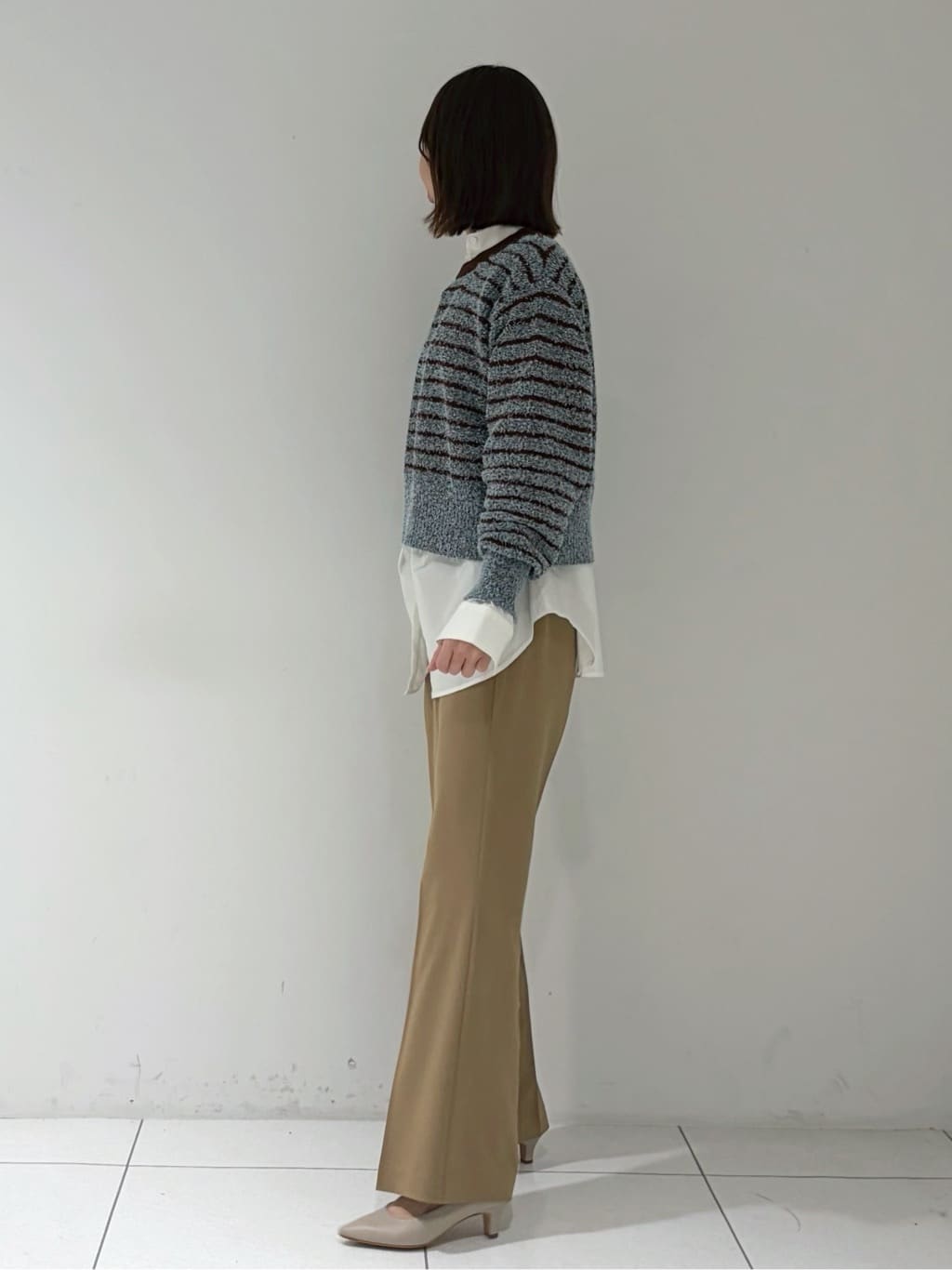 shioriさんの「INDIVI｜Comfy SET UP｜ストレートフレアパンツ【セットアップ対応／通勤／カセット服／接触冷感／UV」を使ったコーディネート