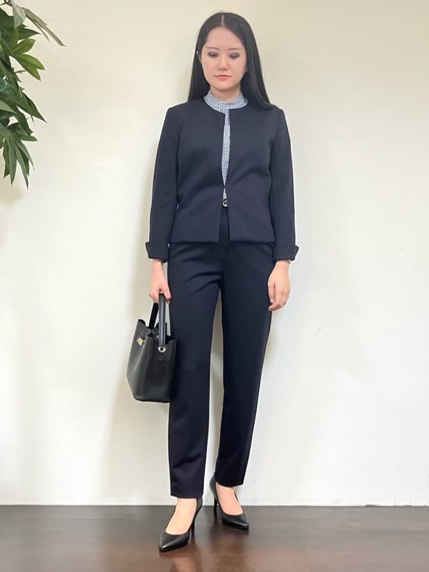 カレンさんの「UNTITLED｜【洗える/お仕事着】ジオメトリック ハイネックブラウス」を使ったコーディネート