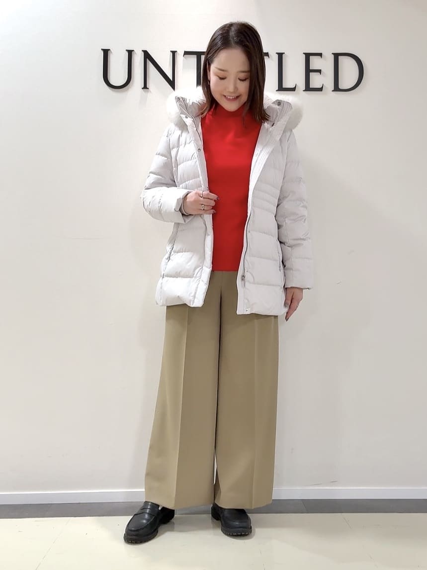 YUIさんの「UNTITLED｜【はっ水機能/フード取り外し可】ミディダウンコート」を使ったコーディネート