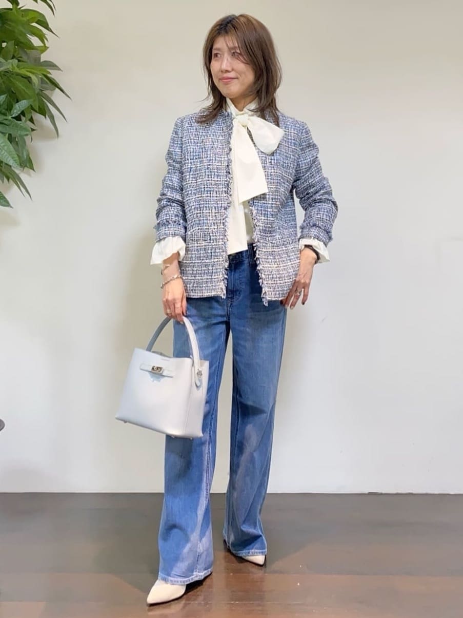tomoさんの「UNTITLED｜◆【セレモニー/華やか】2WAYボウタイブラウス」を使ったコーディネート