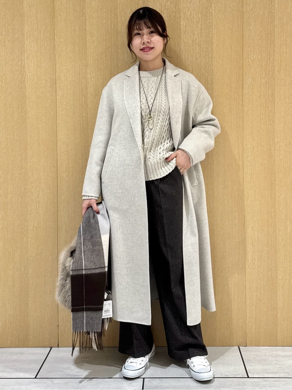 nanaさんの「UNTITLED｜【洗える】スポンディッシュ ケーブル柄ニット」を使ったコーディネート