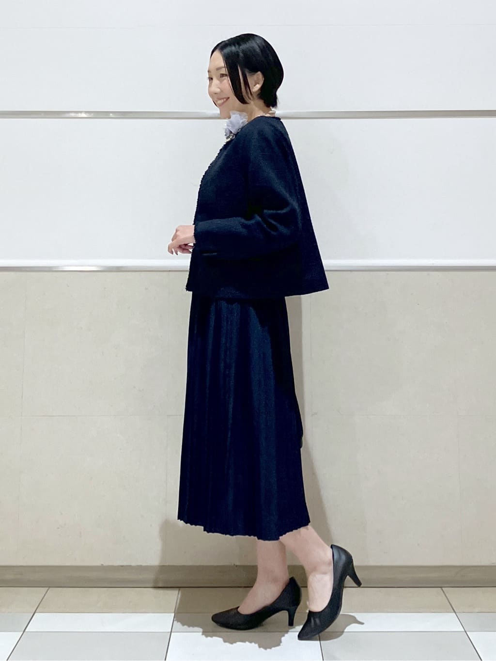 eriko さんの「Dessin｜ツイードクルーネックジャケット」を使ったコーディネート