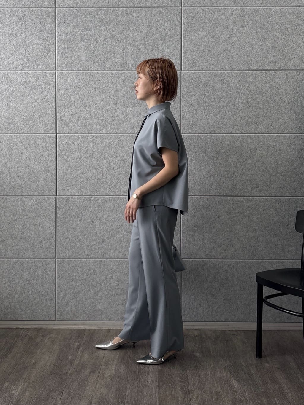 mikuさんの「INDIVI｜Comfy SET UP｜フレアスリーブブラウス【セットアップ対応／通勤／カセット服／接触冷感／UV」を使ったコーディネート