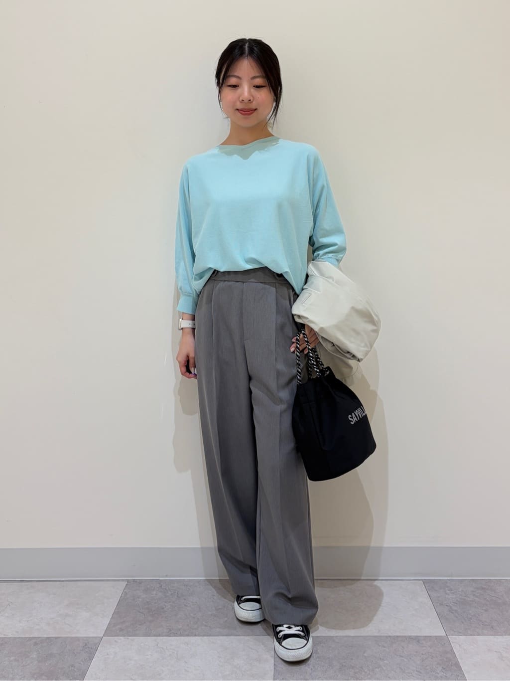 reinaさんの「Dessin｜【洗える】後ろボタンニットプルオーバー七分袖」を使ったコーディネート