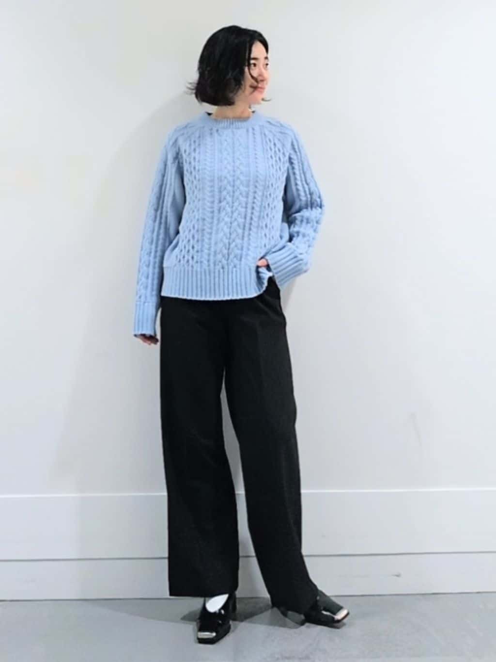 ミズタさんの「UNTITLED｜【洗える】スポンディッシュ ケーブル柄ニット」を使ったコーディネート