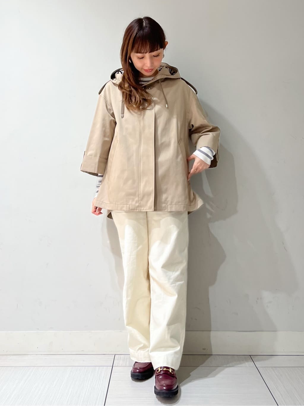 じゅんさんの「DRESSTERIOR｜【ウォッシャブル/撥水素材】Ａライン ショートモッズコート」を使ったコーディネート