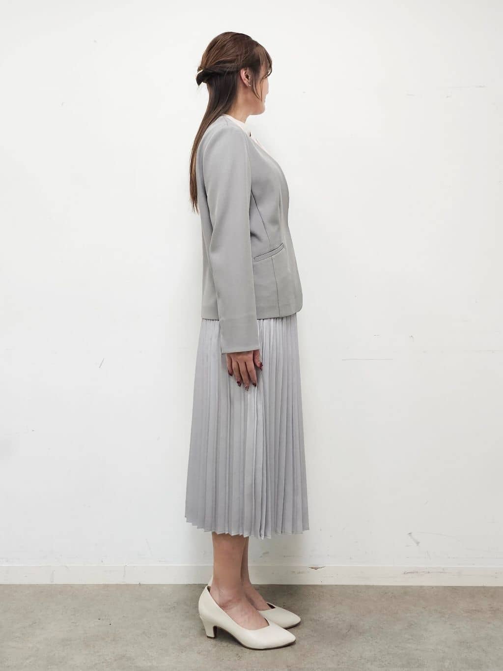 ゆゆさんの「SHOO･LA･RUE｜【洗濯機可/UV/SS-3L】すっきり好印象 ノーカラージャケット」を使ったコーディネート