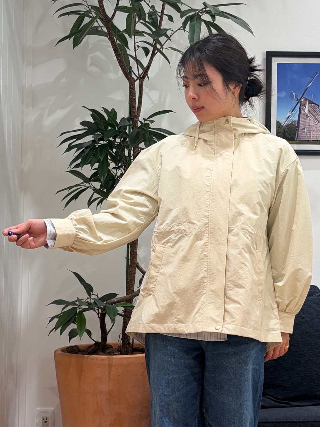 reinaさんの「Dessin｜【洗える】バックボタンオーバーシャツ」を使ったコーディネート