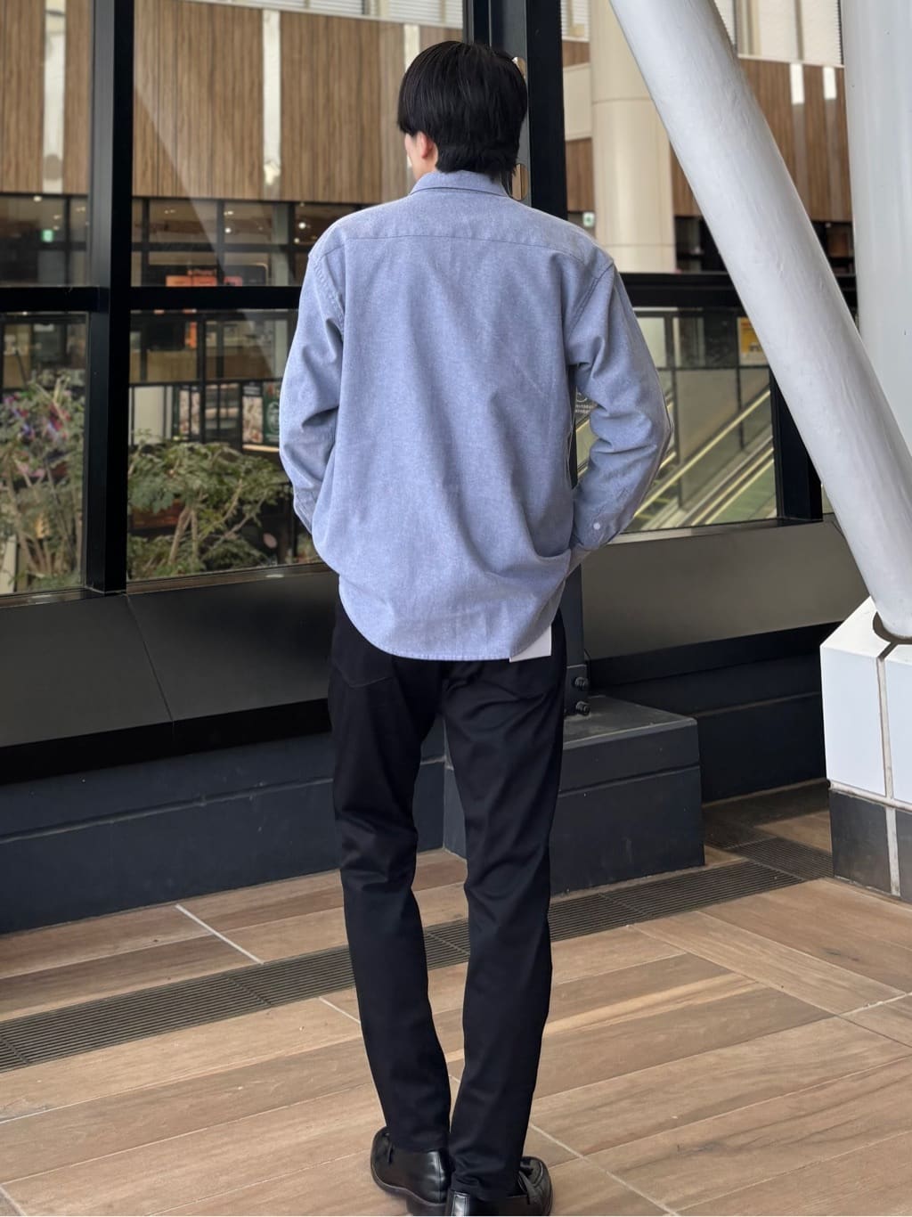 うらしーさんの「THE SHOP TK｜【POLO BCS 別注】 アソート長袖シャツ ストライプ／グレー／デニム」を使ったコーディネート