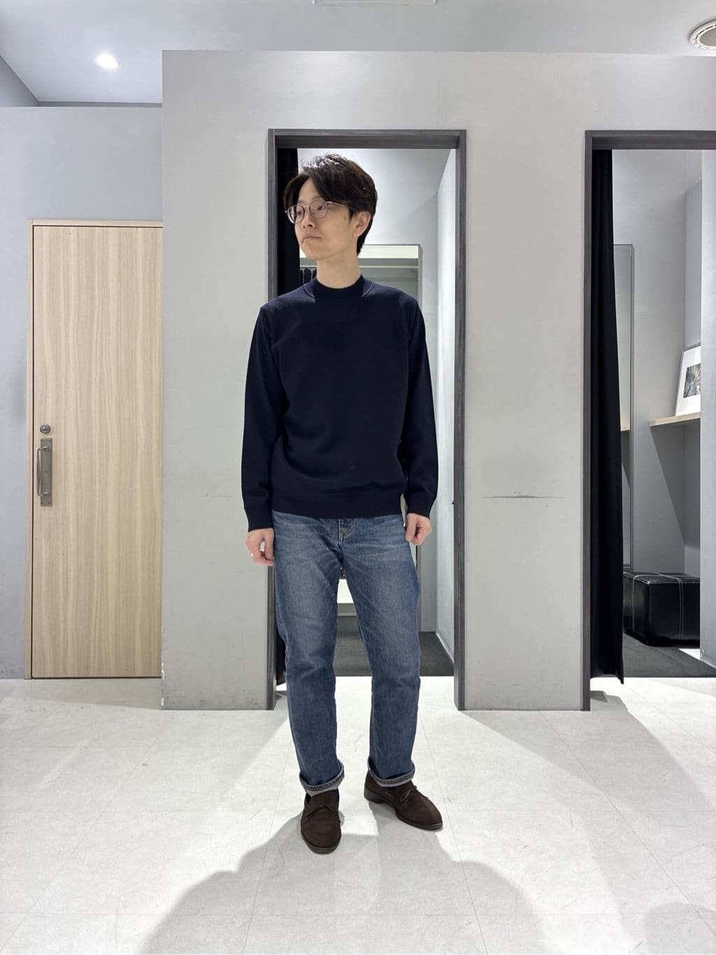 わいずみさんの「TAKEO KIKUCHI｜モックネック 鹿の子 ニット プルオーバー」を使ったコーディネート
