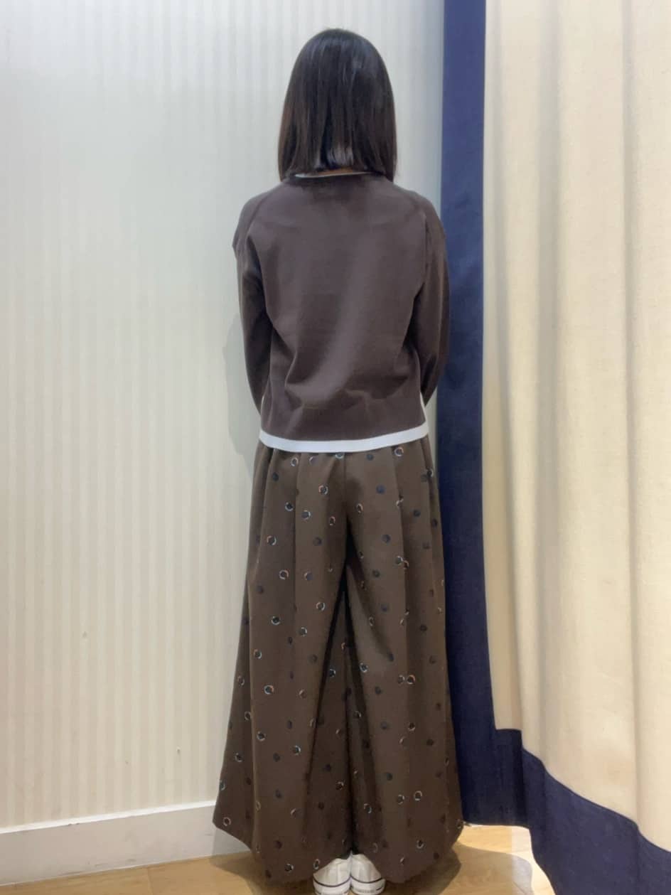 momoさんの「Dessin｜【洗える】ドットワイドパンツ」を使ったコーディネート