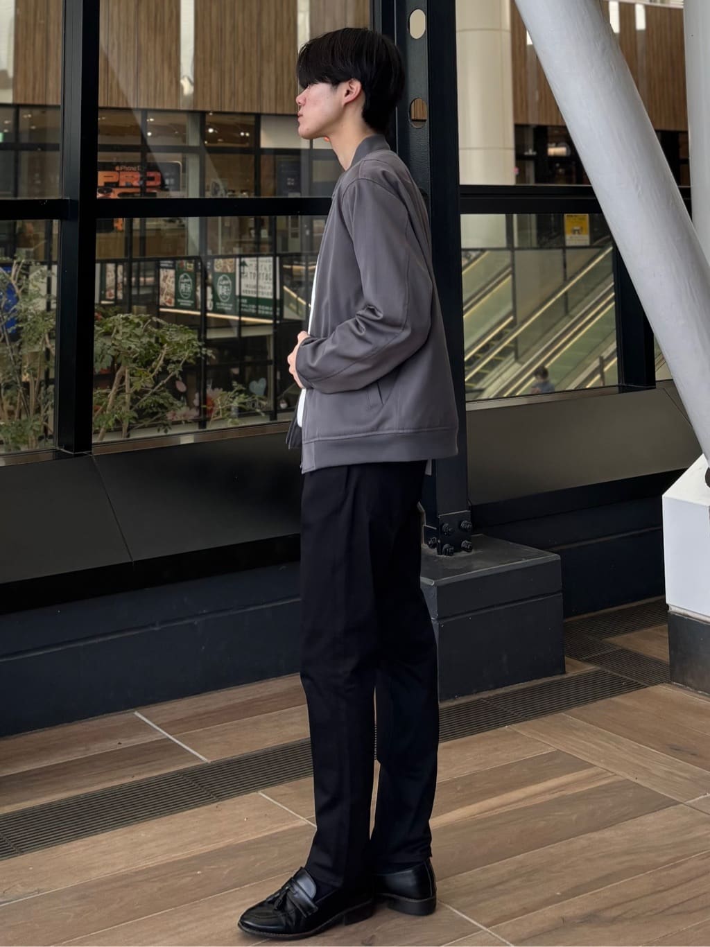うらしーさんの「THE SHOP TK｜FLEX LINE ストレッチリブブルゾン　ストレッチ/防シワ/マシンウォッシャブル/セットアップ可」を使ったコーディネート