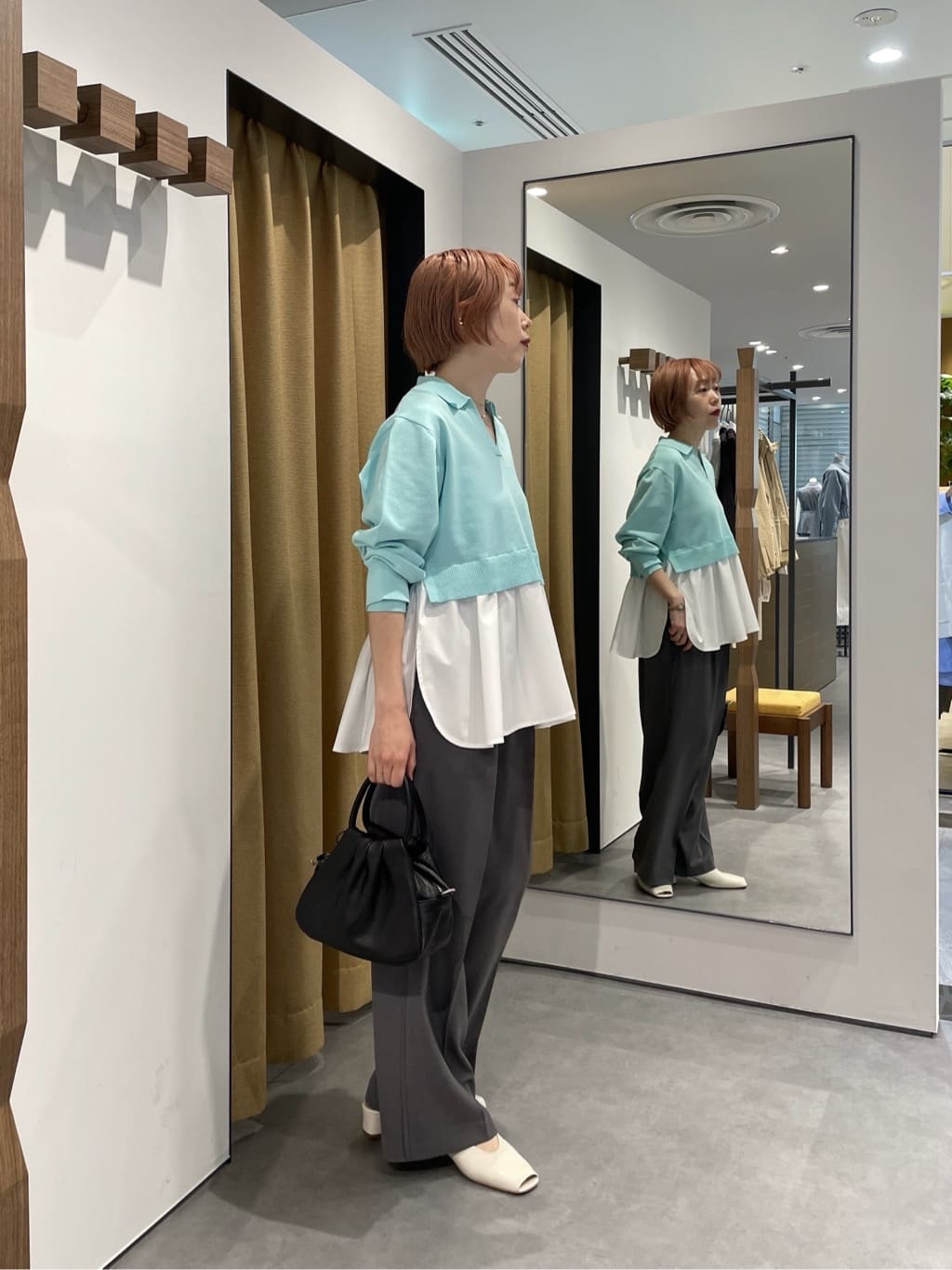 mikuさんの「INDIVI｜Comfy SET UP｜イージーストレートワイドパンツ【セットアップ対応／通勤／カセット服／接触冷」を使ったコーディネート