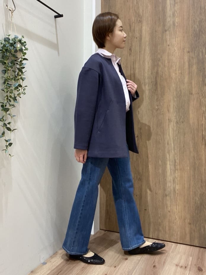 まなしぃさんの「grove｜しなやかな着心地で動きやすい、ダンボールジャージノーカラーコート」を使ったコーディネート