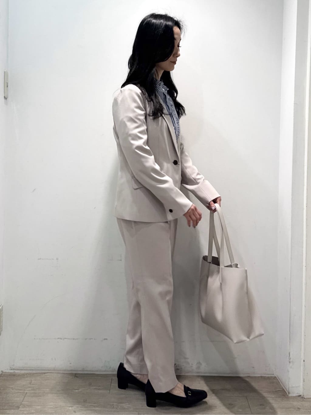 yuicciさんの「OPAQUE.CLIP｜ストレッチテーラードジャケット／セットアップ対応【洗濯機OK】」を使ったコーディネート