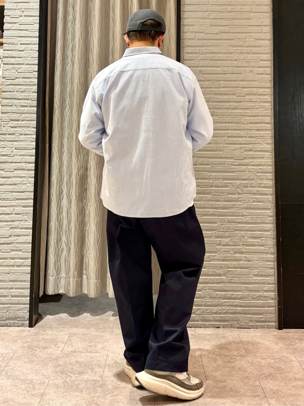 Pーyamaさんの「THE SHOP TK｜【POLO BCS 別注】 アソート長袖シャツ ストライプ／グレー／デニム」を使ったコーディネート