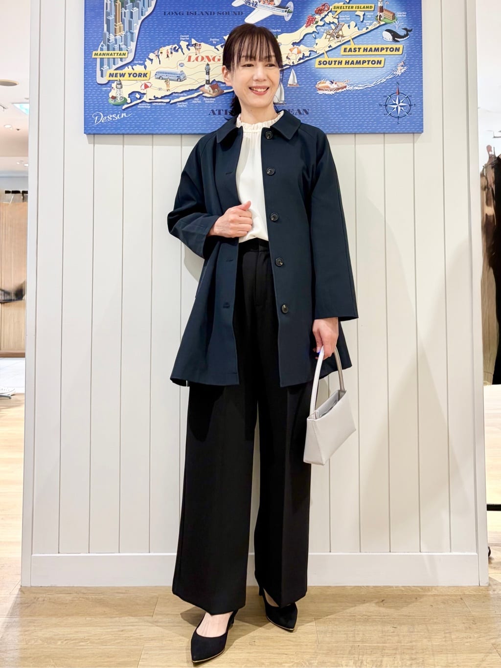 uwatokoさんの「Dessin｜【花粉ガード/撥水加工/洗える】ステンカラースプリングコート」を使ったコーディネート