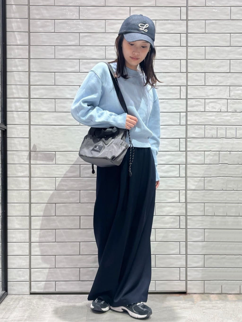ranさんの「OPAQUE.CLIP｜スウェットライクショートニット【洗濯機OK】」を使ったコーディネート