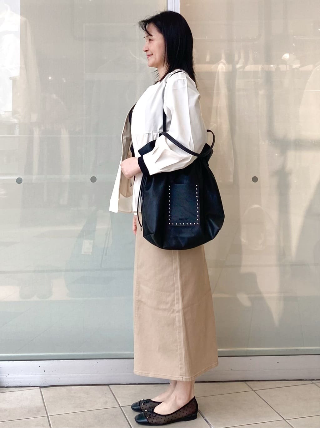Jeanさんの「OPAQUE.CLIP｜撥水ノーカラーペプラムブルゾン【洗濯機OK／抗ピル】」を使ったコーディネート