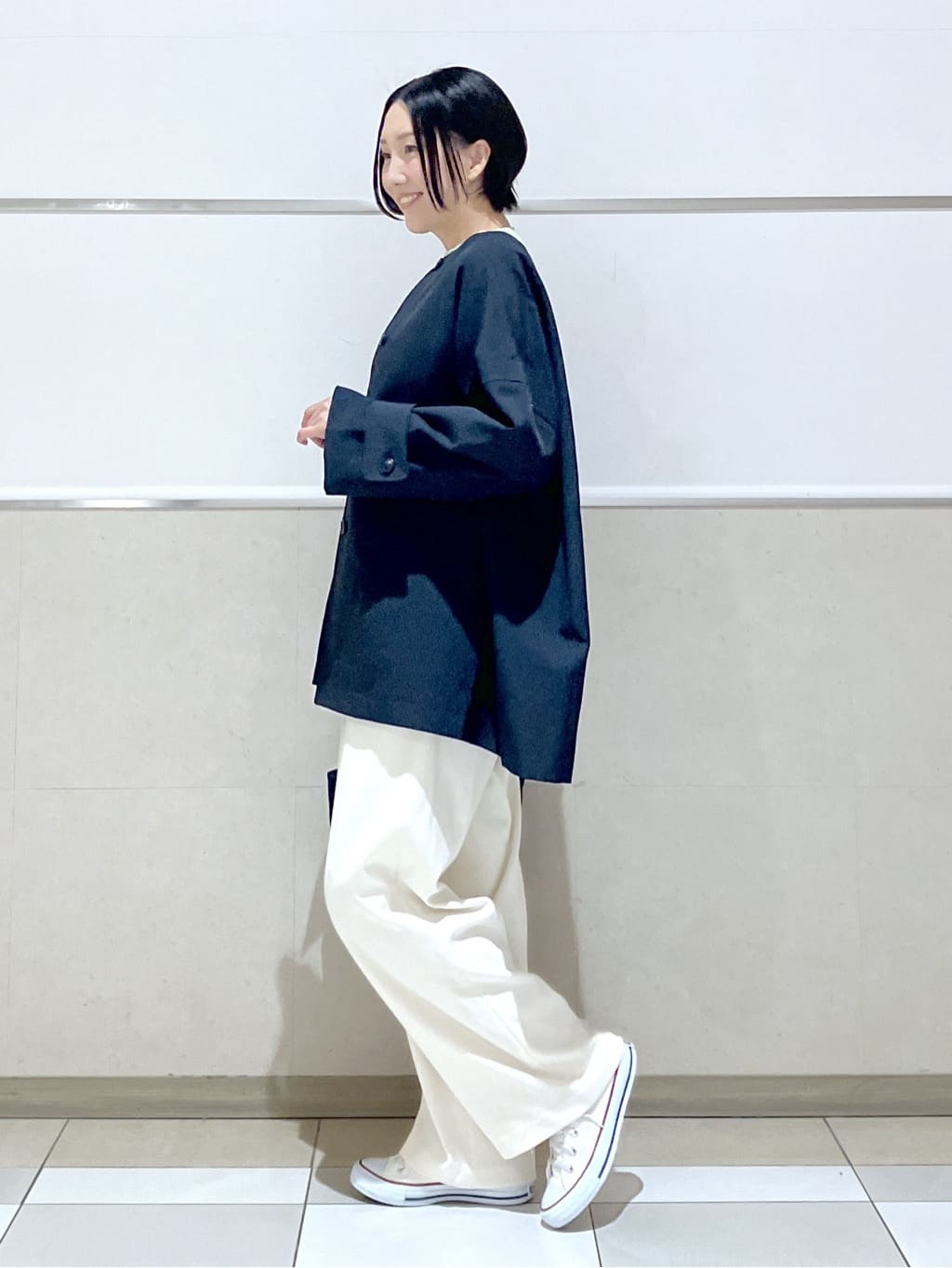 eriko さんの「Dessin｜【花粉ガード/撥水加工/洗える】クルーネックスプリングコート」を使ったコーディネート