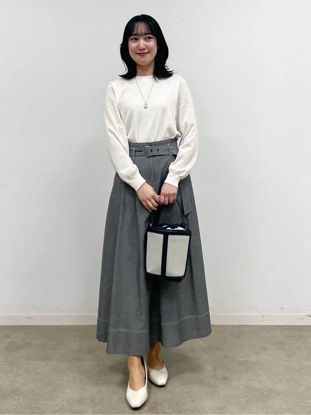 yukariさんの「Reflect｜透かしスリーブデザインハイゲージニット」を使ったコーディネート