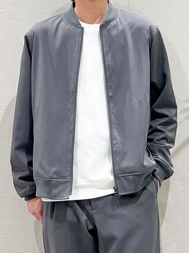 SHI-MAさんの「THE SHOP TK｜FLEX LINE ストレッチリブブルゾン　ストレッチ/防シワ/マシンウォッシャブル/セットアップ可」を使ったコーディネート