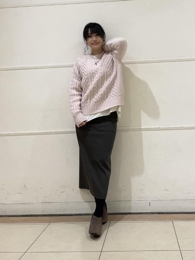 watanabeさんの「UNTITLED｜【洗える】スポンディッシュ ケーブル柄ニット」を使ったコーディネート